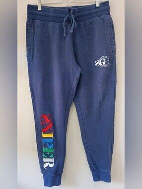 Sniper Gang Apparel Embroidered Sweatpants M Blue